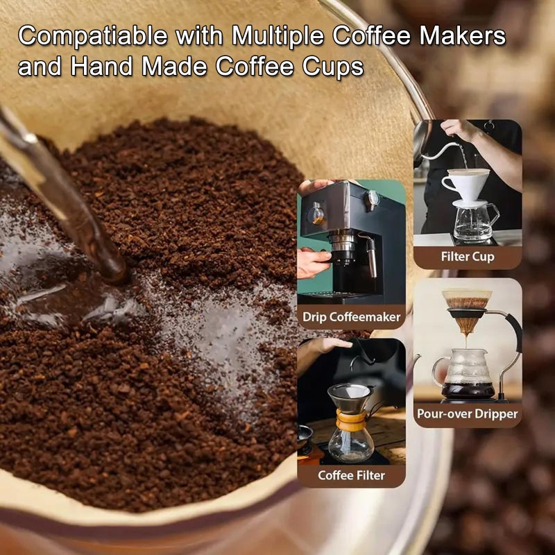 DechoPak Coffee Filters #2  200 Pcs V60 Coffee Filters  Unbleached Natural Brown Cone Paper Reusable Filter 2 2-4 Cup  Fits For Pour Over And Drip Coffee Maker Home  Coffee Shop  Small Business - Image 5