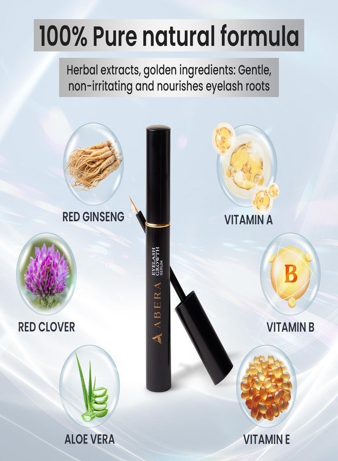 Abera Misan Eyelash Growth Serum - Natural Lash Booster with Red Ginseng, Biotin & Omega 3-6-9 - Fuller, Longer, Thicker Lashes - Safe for Sensitive Eyes (1 Box) - Image 4