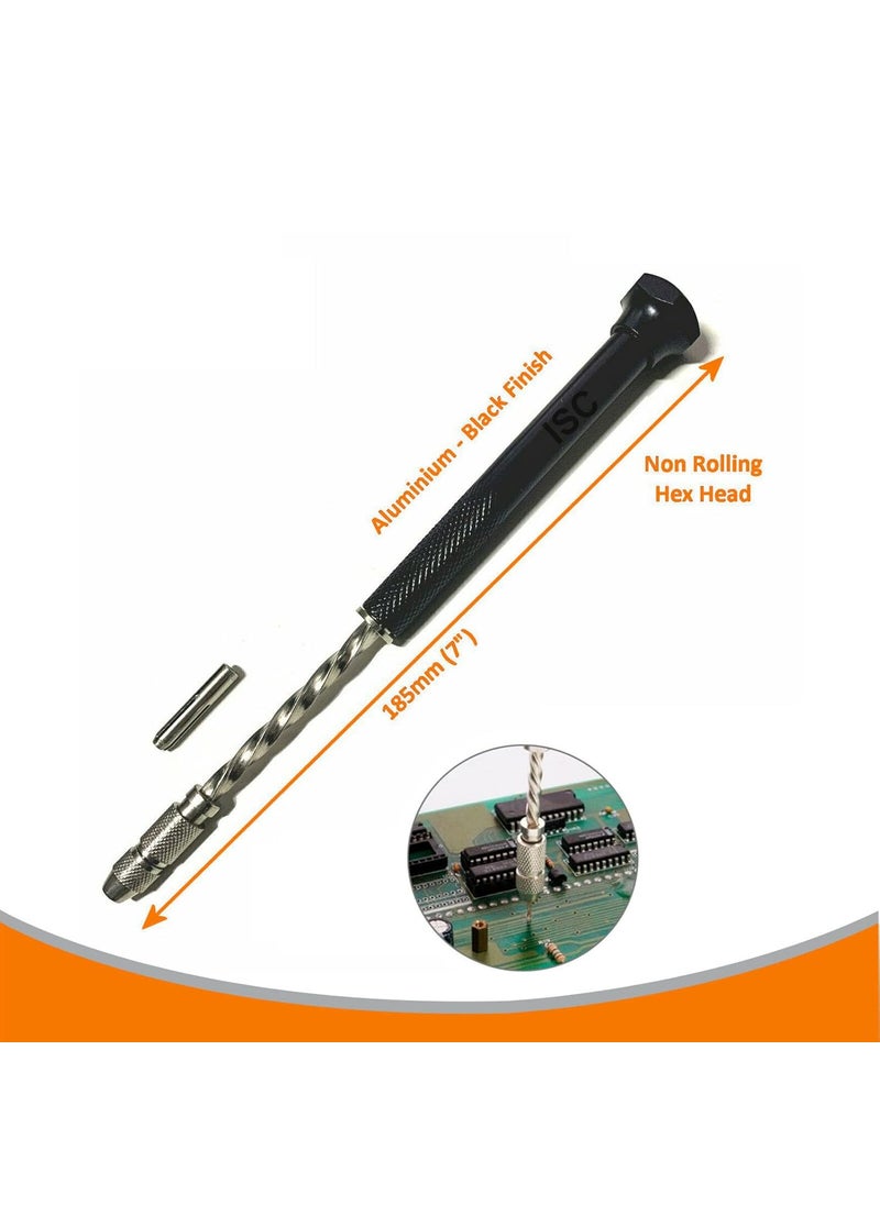 ISC ISC Mini Manual Spiral Push Hand Drill With 2 Pcs Collets DIY Craft Model Making Tool  - Image 2