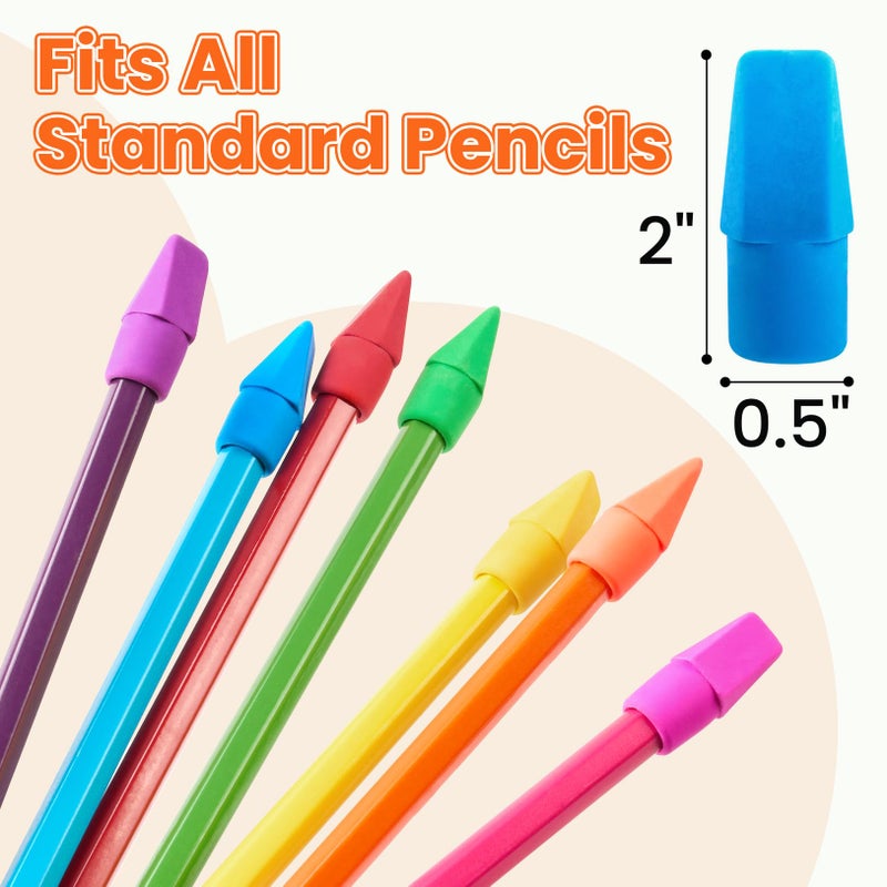 Sooez 120 Pack Pencil Top Erasers, Cap Pencil Eraser Toppers, Studying Supplies for Teachers Classroom Must Haves Pencil Erasers, 7 Colors - Image 2