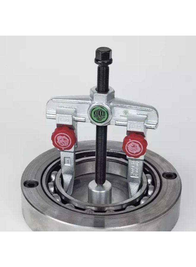 KUKKO KS-2030-1+S/8000A Puller Set, 2 & 3 Arm Gear Puller Kit with Wera Ratchet Wrench, Puller Oil, Slender Legs, 90mm Jaw Opening, Green Carry Case, German Brand - Image 5