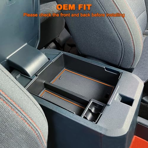 TOPINSTALL Orange Organizer Compatible with 2022-2025 Maverick Accessories, XL XLT Lariat Pickup Truck Center Console Storage Box Box Coin Container - Image 4