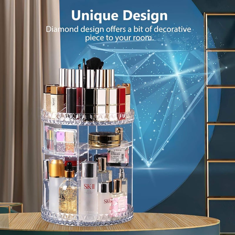 Stylish Makeup Organiser, 360 Degree Rotating Cosmetic Organizer With Adjustable 7 Layers, Large Capacity Makeup Storage Ideal For [Makeup][Skincare][Bathroom Essentials] Acrylic Transparent - Image 1