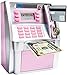LB 2025 Upgraded ATM Savings Bank for Real Money for Adults Kids with Card Mini ATM Piggy Bank Machine for Boys Girls Password LoginCoin RecognitionBalance CalculatorElectronic Safe Box SilverPink - Image 4
