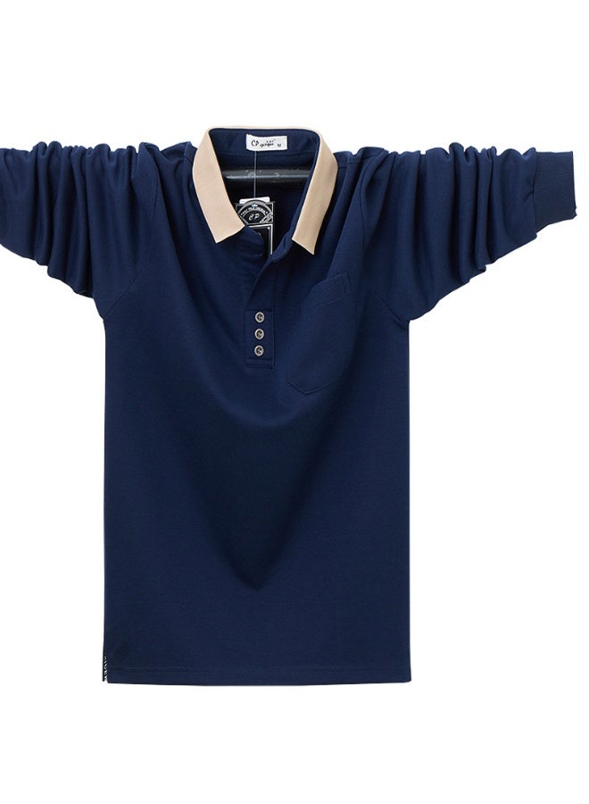 Autumn Men's Polo Shirt Long Sleeve Business Work Shirts Male Pocket Soild Color Casual  Clothing Men Tops - Image 1