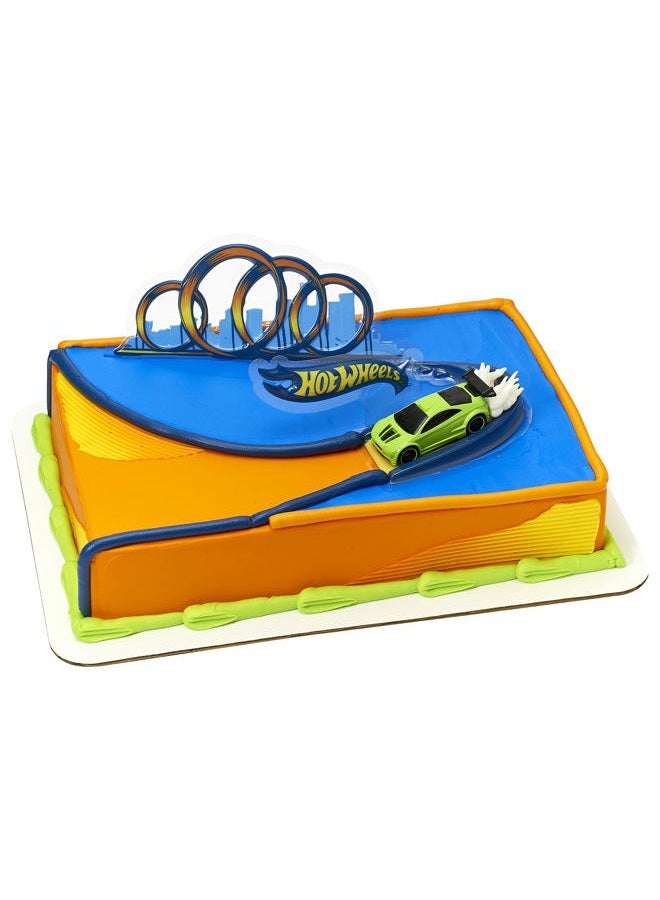 DecoPac DecoSet® Hot Wheels Drift Birthday Cake Decorations, 2-Piece Topper with Race Car and 3D Racetrack Plaque, Create Action-Packed Racing Cakes for Birthdays and Parties  - Image 5