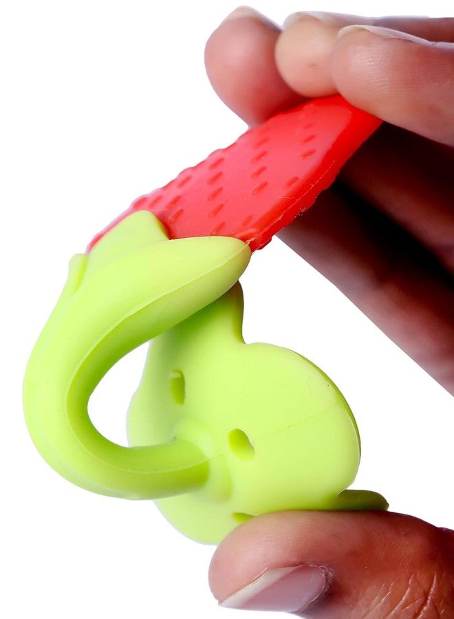 AEREX Strawberry Fruit Shape Baby Teether | Soft Silicone BPA Free Natural Organic Nipple Teether for Newborn Infant, Babies | Teething Toys for Babies | Silicone Soothing Teether (Strawberry) - Image 3