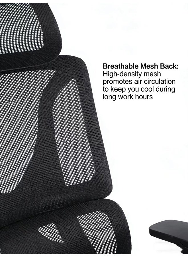 JCB CHIC Office Chair Ergonomic Desk Chair, High Back Gaming Chair, Big and Tall Reclining chair Comfy Home Office Desk Chair Lumbar Support Breathable Mesh Computer Chair Adjustable Armrests - Image 4