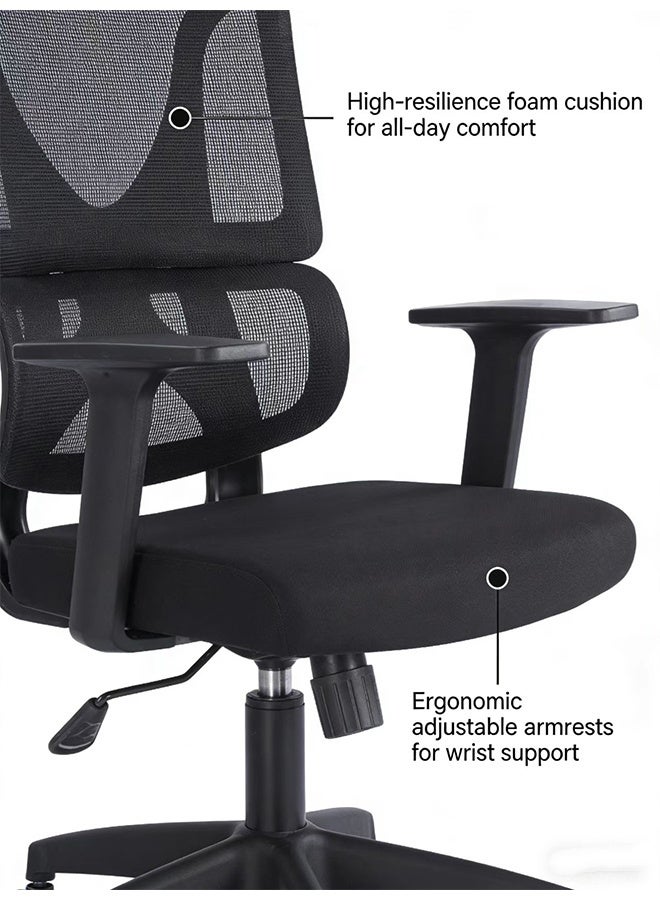 JCB CHIC Office Chair Ergonomic Desk Chair, High Back Gaming Chair, Big and Tall Reclining chair Comfy Home Office Desk Chair Lumbar Support Breathable Mesh Computer Chair Adjustable Armrests - Image 5