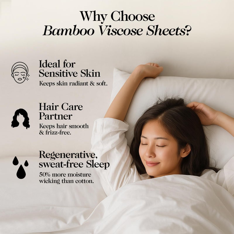 Sweave 100% Organic Viscose Made From Bamboo Sheets Queen Size Set - The Only Sheets with 100% Pure Viscose & No Blend - Luxuriously Soft, Breathable & Naturally Cooling - Ideal for Sensitive Skin - White - Image 4