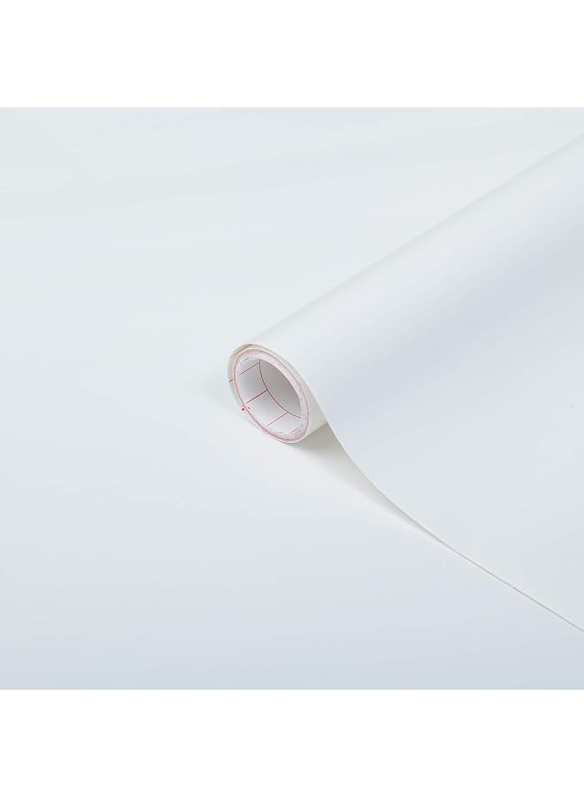 Green Tiger 346-0001 Decorative Self-Adhesive Film, Matte White, 17" x 78" Roll - Image 1