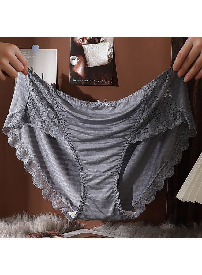 Women Summer Breathable Classic Stripe Brief French Style Comfy High-rise Full-coverage Women Underwear Soft Seamless Underpanties - Image 1