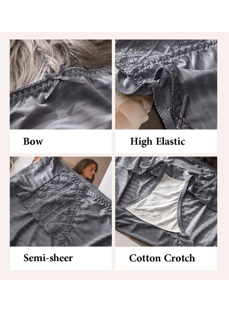 Women Summer Breathable Classic Stripe Brief French Style Comfy High-rise Full-coverage Women Underwear Soft Seamless Underpanties - Image 2
