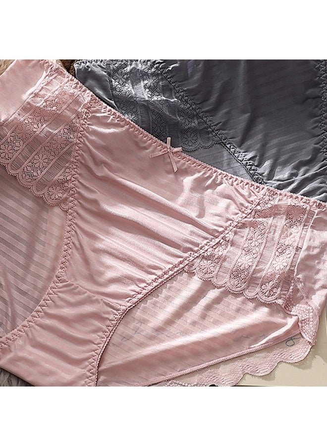 Women Summer Breathable Classic Stripe Brief French Style Comfy High-rise Full-coverage Women Underwear Soft Seamless Underpanties - Image 3