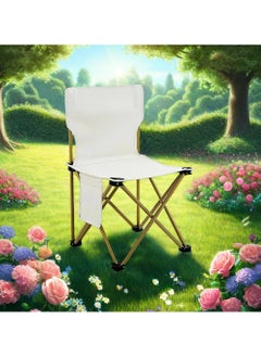 TREYO Premium XL Foldable Camping Chair with Carry Bag - Lightweight, Compact, and Sturdy for Outdoor Adventures（42*42*72 white）  - Image 5