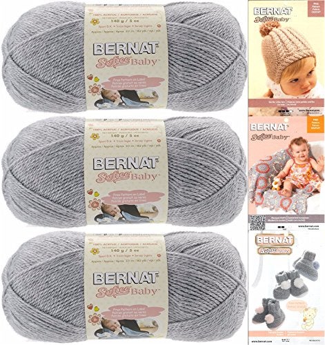 Bernat Softee Baby Yarn 3 Pack Bundle Includes 3 Patterns DK Light Worsted #3 - Image 5
