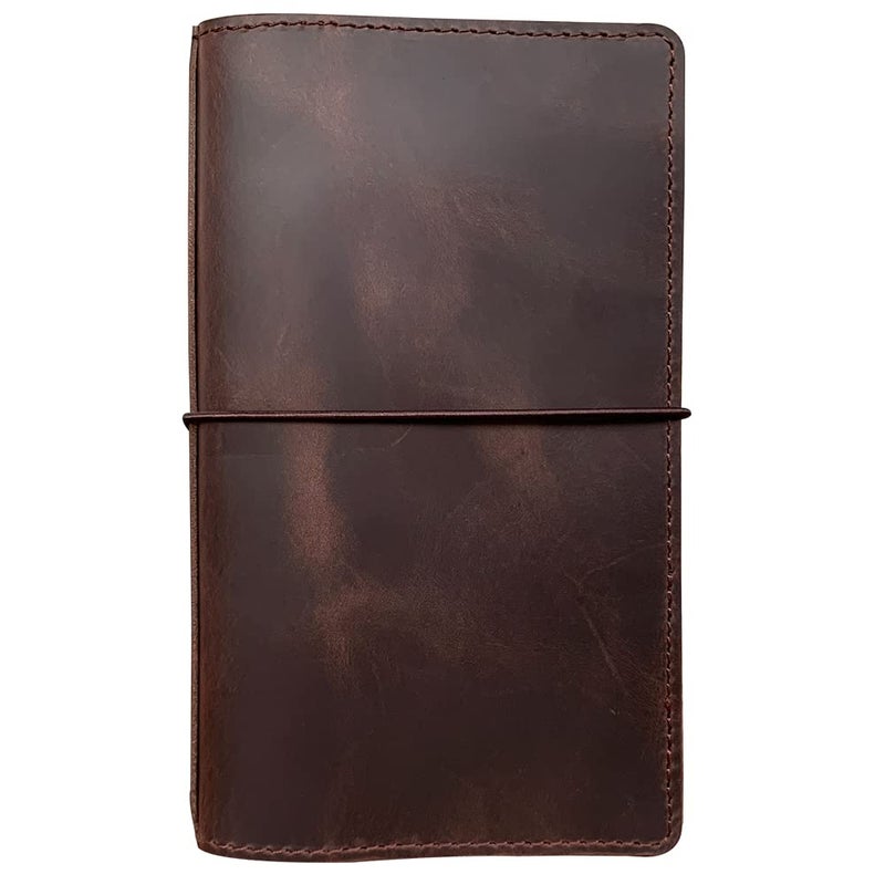 newestor Travelers Notebook Cover with Inner Pockets, Card Slots and Pen Holder, Standard Size, Dark Brown - Image 1