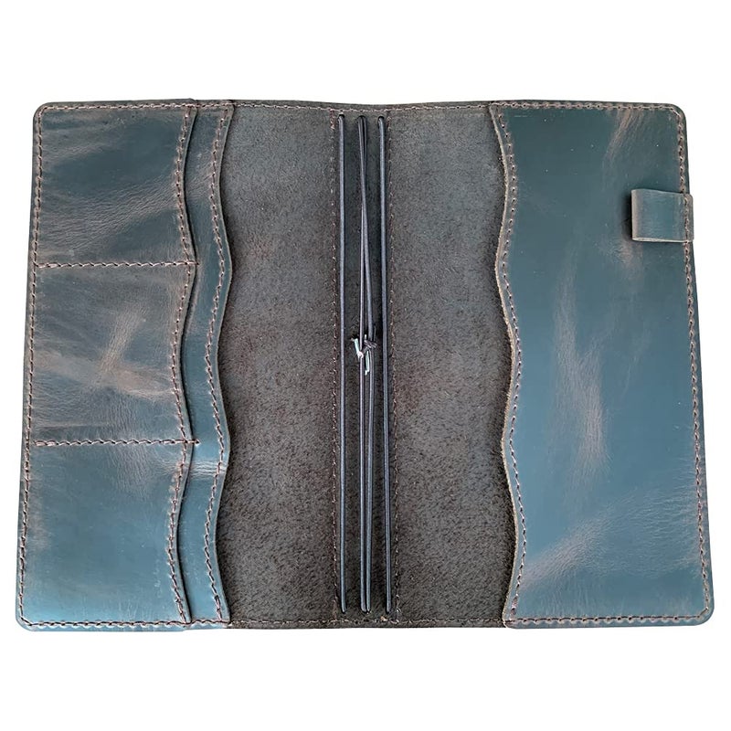 newestor Travelers Notebook Cover with Inner Pockets, Card Slots and Pen Holder, Standard Size, Dark Brown - Image 3
