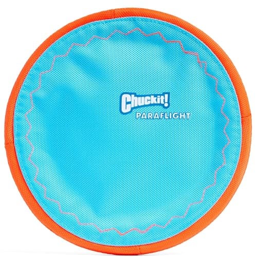 Chuckit Paraflight Flying Disc Dog Toy Water Floating Flyer Durable Nylon Construction with Soft Rubber Edges For Medium and Large Dogs Size Large 975 L x 975 W Pack of 1 - Image 1