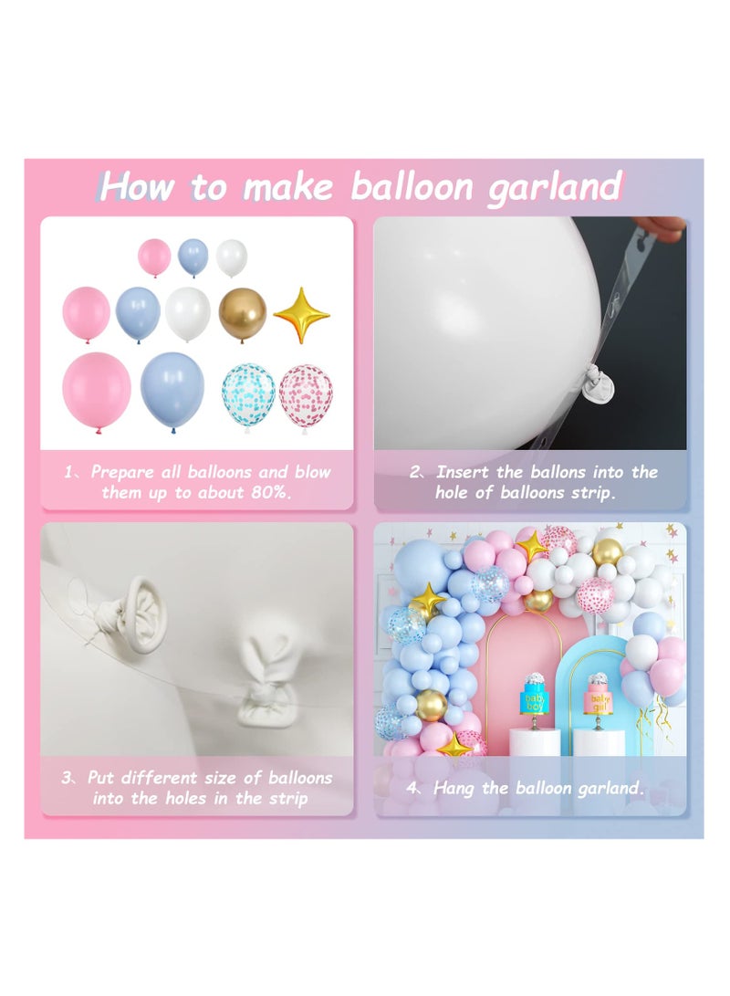 كاست ويف مجموعة قوس بالون جارلاند، 103 بالونات، مجموعة بالونات معدنية باللون الوردي والأزرق والذهبي، بالونات من رقائق النجمة، زينة للأولاد والبنات، تكشف عن الجنس، لوازم ديكور حفلات أعياد الميلاد وحفلات الزفاف - Image 4