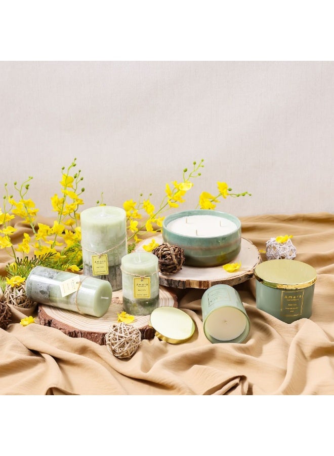 دانوب هوم شموع شمع دانوب هوم أمارا أومبر زجاجية -  سم متعددة الألوان بتصميم أومبر لإضاءة المنزل والعطور والديكور شموع شمع أنيقة لغرفة النوم وغرفة المعيشة إكسسوارات منزلية ديكورية - Image 4