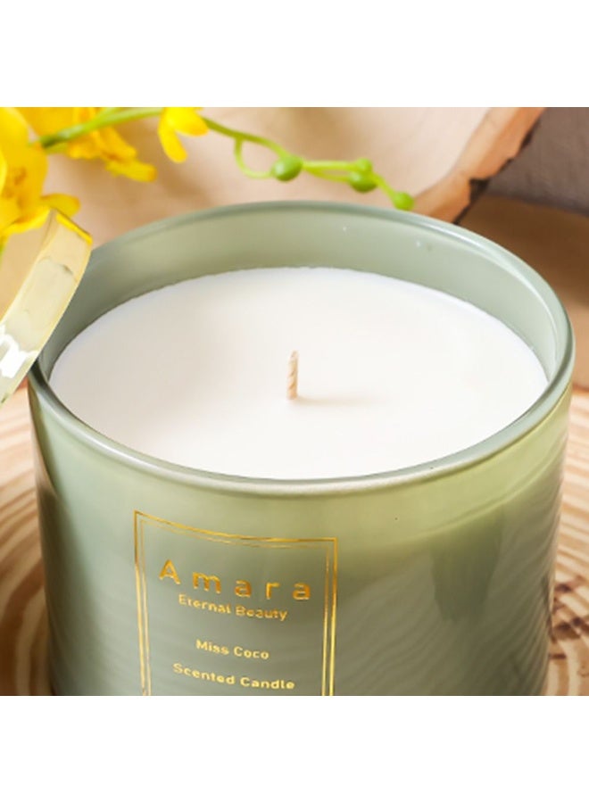 دانوب هوم شموع شمع دانوب هوم أمارا أومبر زجاجية -  سم متعددة الألوان بتصميم أومبر لإضاءة المنزل والعطور والديكور شموع شمع أنيقة لغرفة النوم وغرفة المعيشة إكسسوارات منزلية ديكورية - Image 3