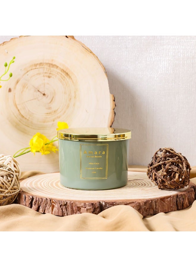 دانوب هوم شموع شمع دانوب هوم أمارا أومبر زجاجية -  سم متعددة الألوان بتصميم أومبر لإضاءة المنزل والعطور والديكور شموع شمع أنيقة لغرفة النوم وغرفة المعيشة إكسسوارات منزلية ديكورية - Image 1