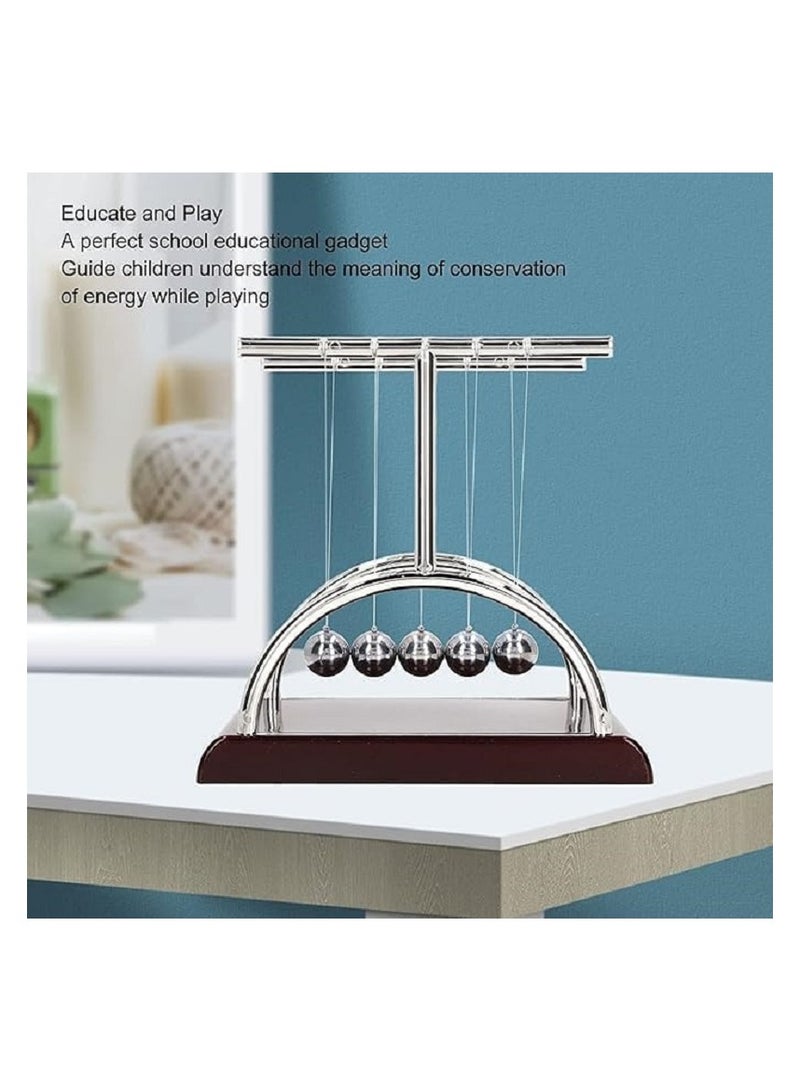 Contana Newton's Pendulum Metal Cradle Permanent Motion Cradle with Balance Ball and Swing with Polished Plastic Base (10cm)  - Image 4