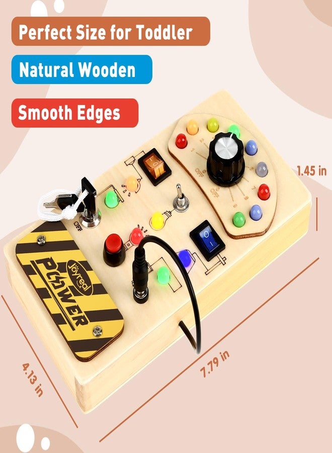 Joyreal Toddler Busy Board, Wooden Montessori Busy Board Sensory Board with LED Light Switch, Sensory Toys Baby Fidget Board Travel Toys for Toddler - Image 5