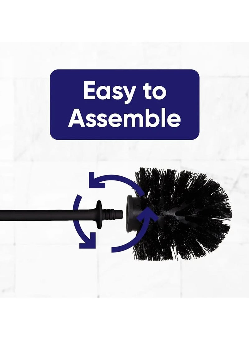 Toilet Brush and Holder Set with Long Handle | Durable PP Bristles | Deep Cleaning Toilet Bowl Brush | Compact & Hygienic Bathroom Cleaner  - Image 2