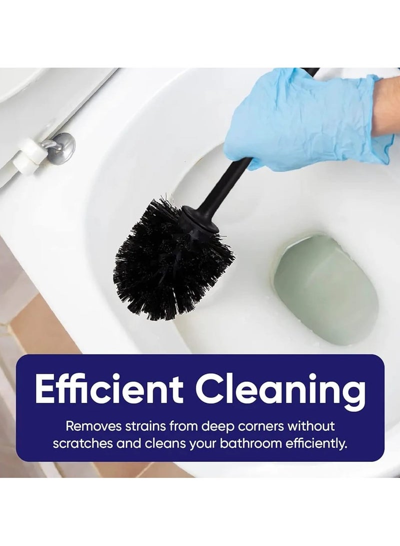 Toilet Brush and Holder Set with Long Handle | Durable PP Bristles | Deep Cleaning Toilet Bowl Brush | Compact & Hygienic Bathroom Cleaner  - Image 3