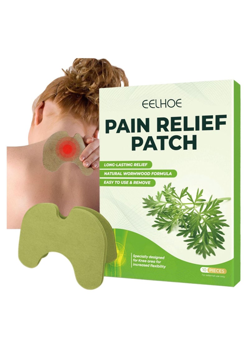 EELHOE 10 Pieces Pain Relief Patches for Knee and Neck Wormwood Relief Patch Long Lasting Relief of Joint Natural Herbal Knee Shoulder Neck Heat Patches for Pain Relief Hot Moxibustion Wormwood Stickers  - Image 1
