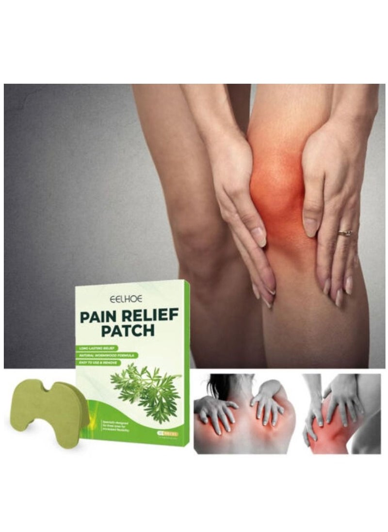 EELHOE 10 Pieces Pain Relief Patches for Knee and Neck Wormwood Relief Patch Long Lasting Relief of Joint Natural Herbal Knee Shoulder Neck Heat Patches for Pain Relief Hot Moxibustion Wormwood Stickers  - Image 3