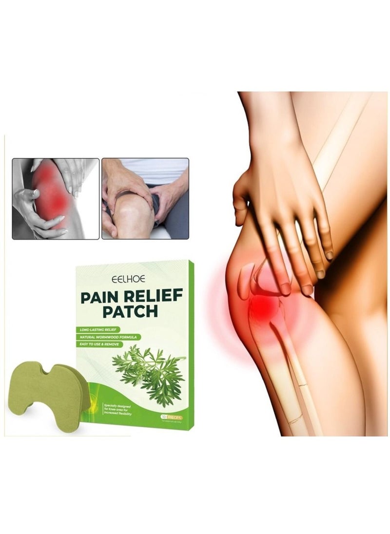 EELHOE 10 Pieces Pain Relief Patches for Knee and Neck Wormwood Relief Patch Long Lasting Relief of Joint Natural Herbal Knee Shoulder Neck Heat Patches for Pain Relief Hot Moxibustion Wormwood Stickers  - Image 2