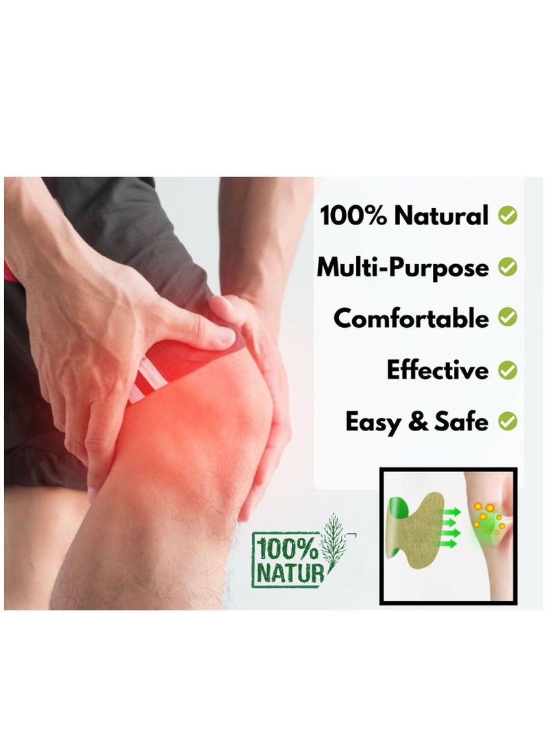 EELHOE 10 Pieces Pain Relief Patches for Knee and Neck Wormwood Relief Patch Long Lasting Relief of Joint Natural Herbal Knee Shoulder Neck Heat Patches for Pain Relief Hot Moxibustion Wormwood Stickers  - Image 5