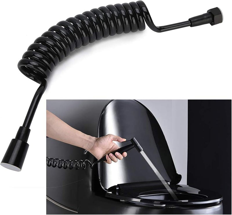 ABS Spring Flexible Shower Hose – Flexible Screw Hose for Toilet Faucet and Hand Shower – Suitable for Bidet and Travel Bidet – Twist Resistant with G1/2 Connector (Black, 1.5m) - Image 2