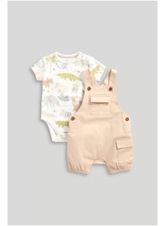 mothercare Cargo Bibshorts and Bodysuit Set  - Image 1