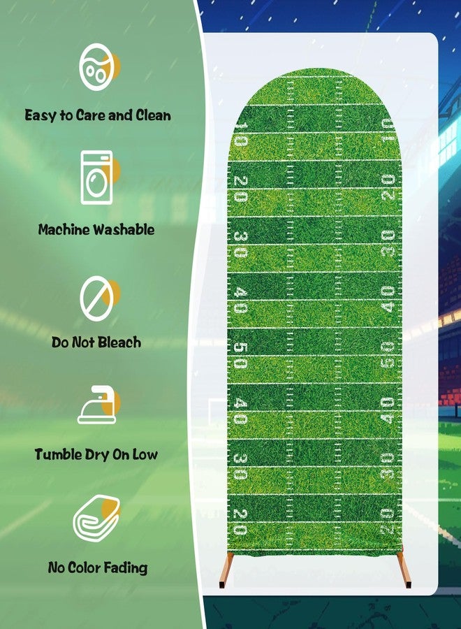 RimCereal Sport Arch Backdrop Cover Set of 3 Arch Covers Spandex Stretch Backdrop Stand Cover 4ft, 5ft, 6ft for Wedding Birthday Shower Ceremony Decoration(Football Theme) - Image 3