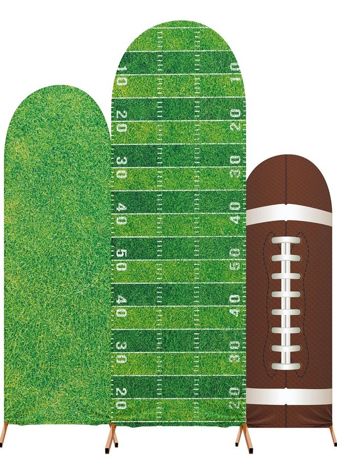RimCereal Sport Arch Backdrop Cover Set of 3 Arch Covers Spandex Stretch Backdrop Stand Cover 4ft, 5ft, 6ft for Wedding Birthday Shower Ceremony Decoration(Football Theme) - Image 1