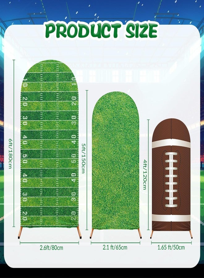 RimCereal Sport Arch Backdrop Cover Set of 3 Arch Covers Spandex Stretch Backdrop Stand Cover 4ft, 5ft, 6ft for Wedding Birthday Shower Ceremony Decoration(Football Theme) - Image 2