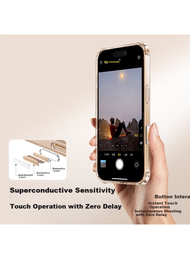 Smartdevil Iphone 16 Case With Built-In Camera Button, Iphone 16 Airbag Anti-Drop Protective Cover, Full Coverage Transparent Anti-Yellow Soft Shell - Image 2