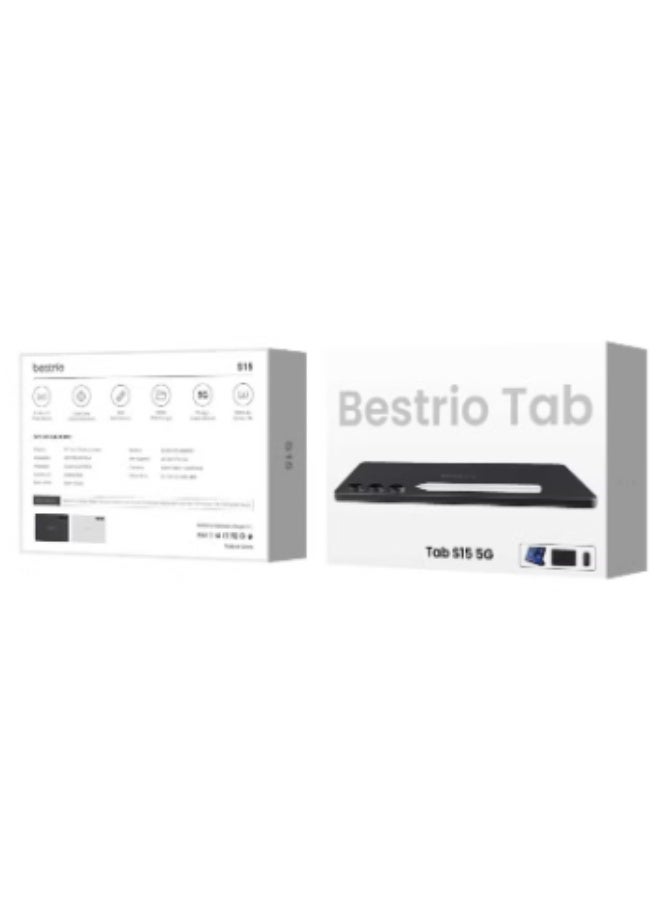 BESTRIO جهاز S15 اللوحي بتقنية 5G - شاشة عالية الدقة 10.1 بوصة، ذاكرة وصول عشوائي 8 جيجابايت، ذاكرة تخزين داخلية 512 جيجابايت، معالج ثماني النواة، نظام تشغيل أندرويد 16، يدعم شريحتين SIM وبطارية 6000 مللي أمبير - Image 1