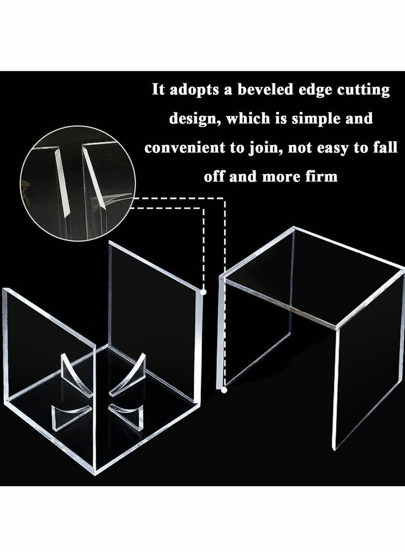 Excefore - Baseball Storage Case,Square Baseball Display Case,Practical Transparent Display Stand, Acrylic Box for Tennis Ball Softball Ping Pong Ball 2 Pcs - Image 1