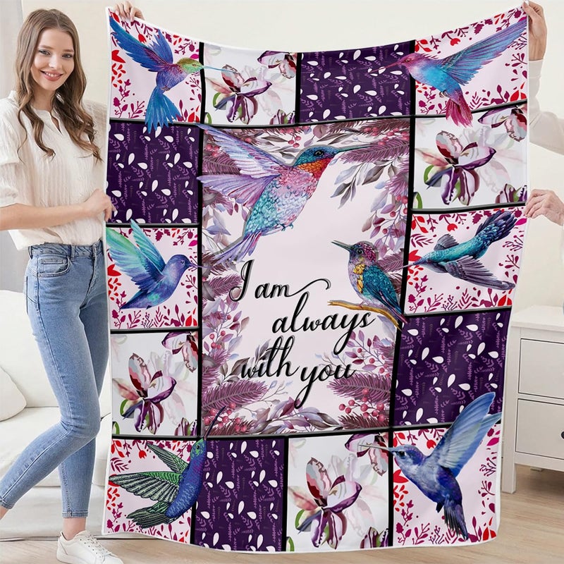 Treeswift I Am Always with You Hummingbird Blankets Soft Warm Fleece Hummingbird Throw Blankets for Kids and Adults Hummingbird Gifts for Women and Girls