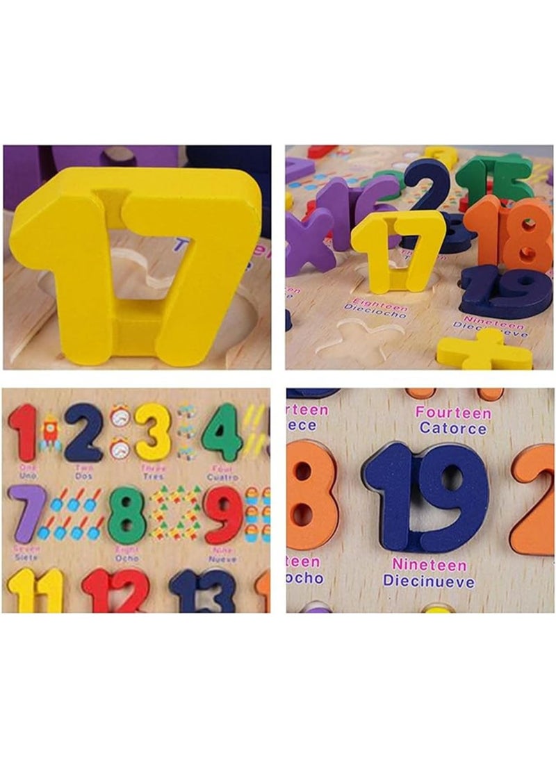 MARKQ لوحة ألغاز الأرقام الخشبية - لعبة تعليمية مع كتل الحروف - لوحة بازل للأطفال الصغار ومرحلة ما قبل المدرسة - تعليم مونتيسوري للأطفال - Image 4