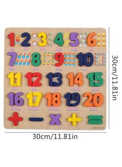MARKQ Wooden Numbers Puzzle Board – Learning Toy with Letter Blocks- Jigsaw Board for Toddlers & Preschool - Kids Montessori Education  - Image 3