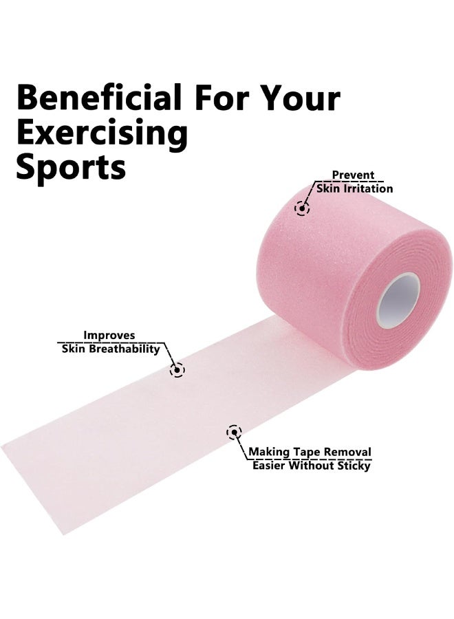 DUNISO 3Pcs Pre Wrap Tape, Foam Underwrap Sports Wrap,Soft Smooth Sports Wrap Roll,Pre Wrap Bandage Sport Tape for Ankles Wrists Hands Elbows，2.76 Inch x 30 Yards，Light Pink - Image 4