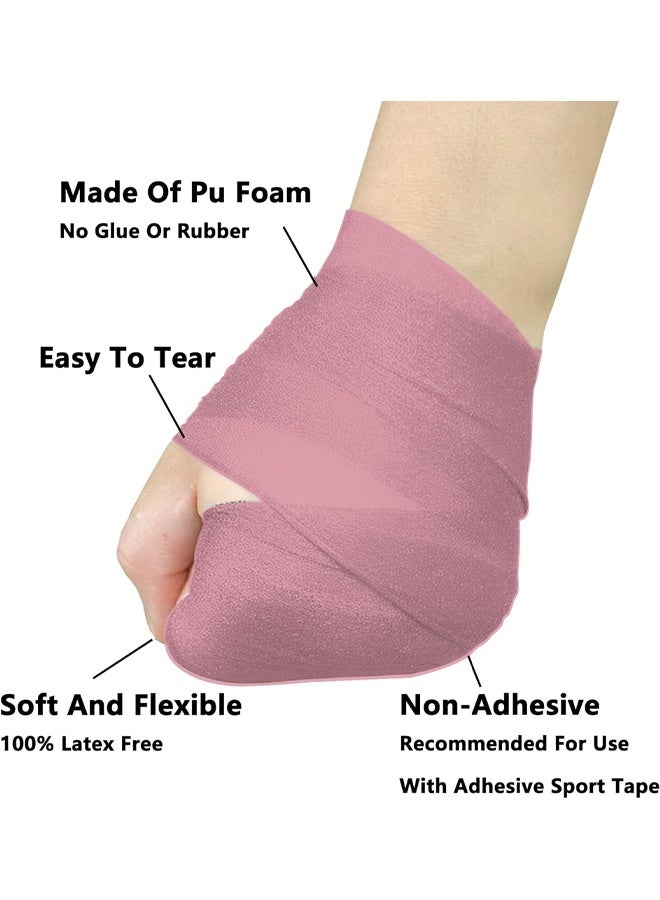 DUNISO 3Pcs Pre Wrap Tape, Foam Underwrap Sports Wrap,Soft Smooth Sports Wrap Roll,Pre Wrap Bandage Sport Tape for Ankles Wrists Hands Elbows，2.76 Inch x 30 Yards，Light Pink - Image 3