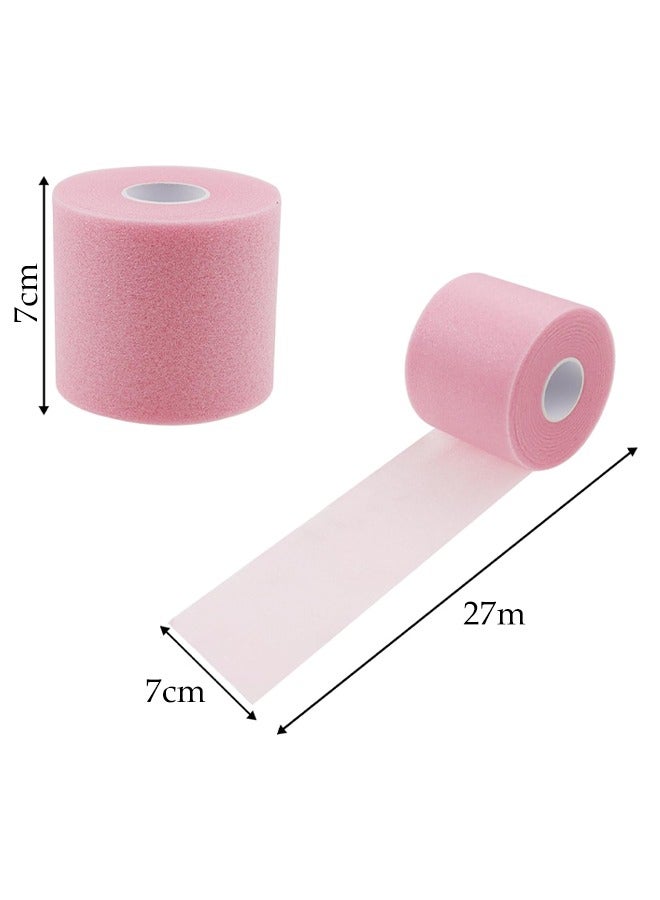 DUNISO 3Pcs Pre Wrap Tape, Foam Underwrap Sports Wrap,Soft Smooth Sports Wrap Roll,Pre Wrap Bandage Sport Tape for Ankles Wrists Hands Elbows，2.76 Inch x 30 Yards，Light Pink - Image 2