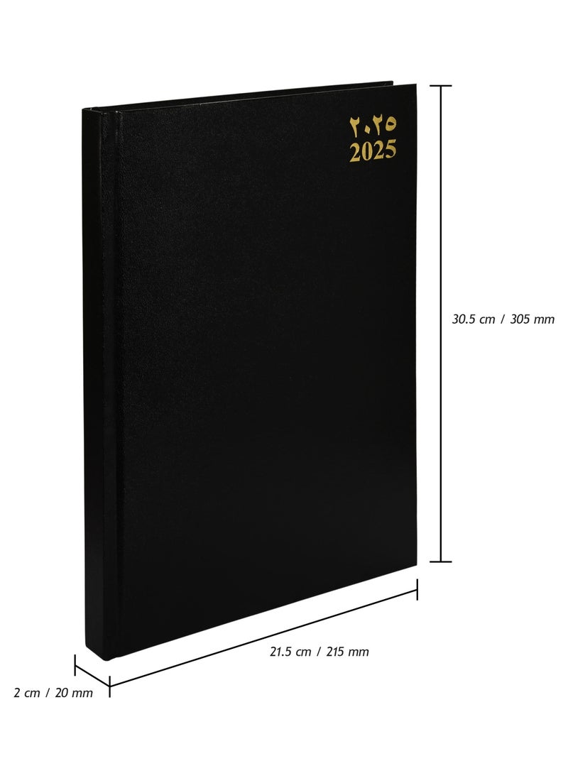 FIS FIS Diary 2025 (Arabic/English) Black, A4 - FSDI41AE25BK  - Image 4